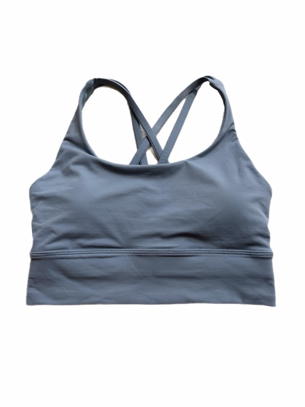 Lululemon Energy Longline Luxtreme Sports Bra Top 4 Pastel Slate Blue Workout